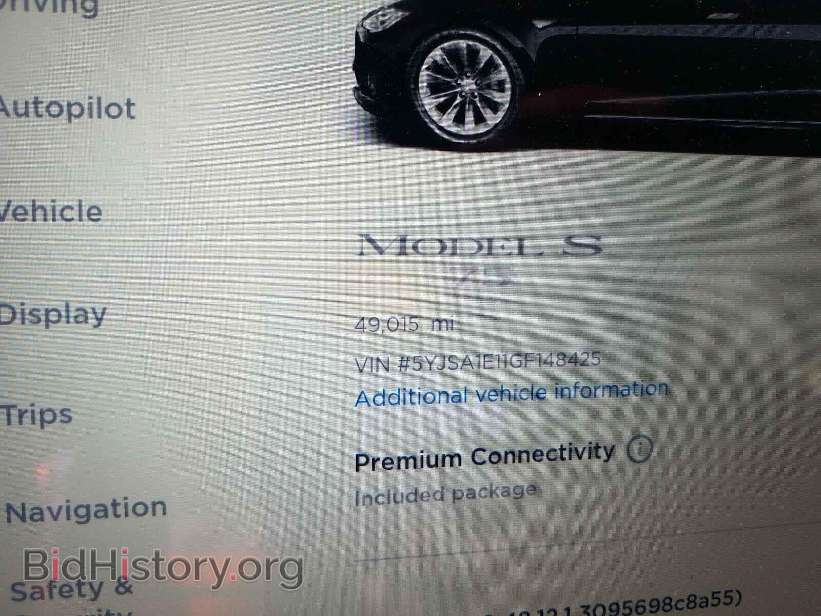 2016 TESLA MODEL S - VIN: 5YJSA1E11GF148425 - Фото 8