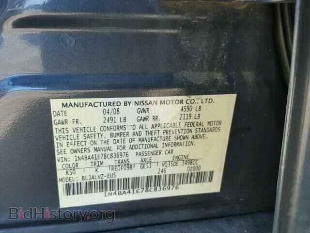 2008 NISSAN MAXIMA - VIN: 1N4BA41E78C836976 - Фото 10
