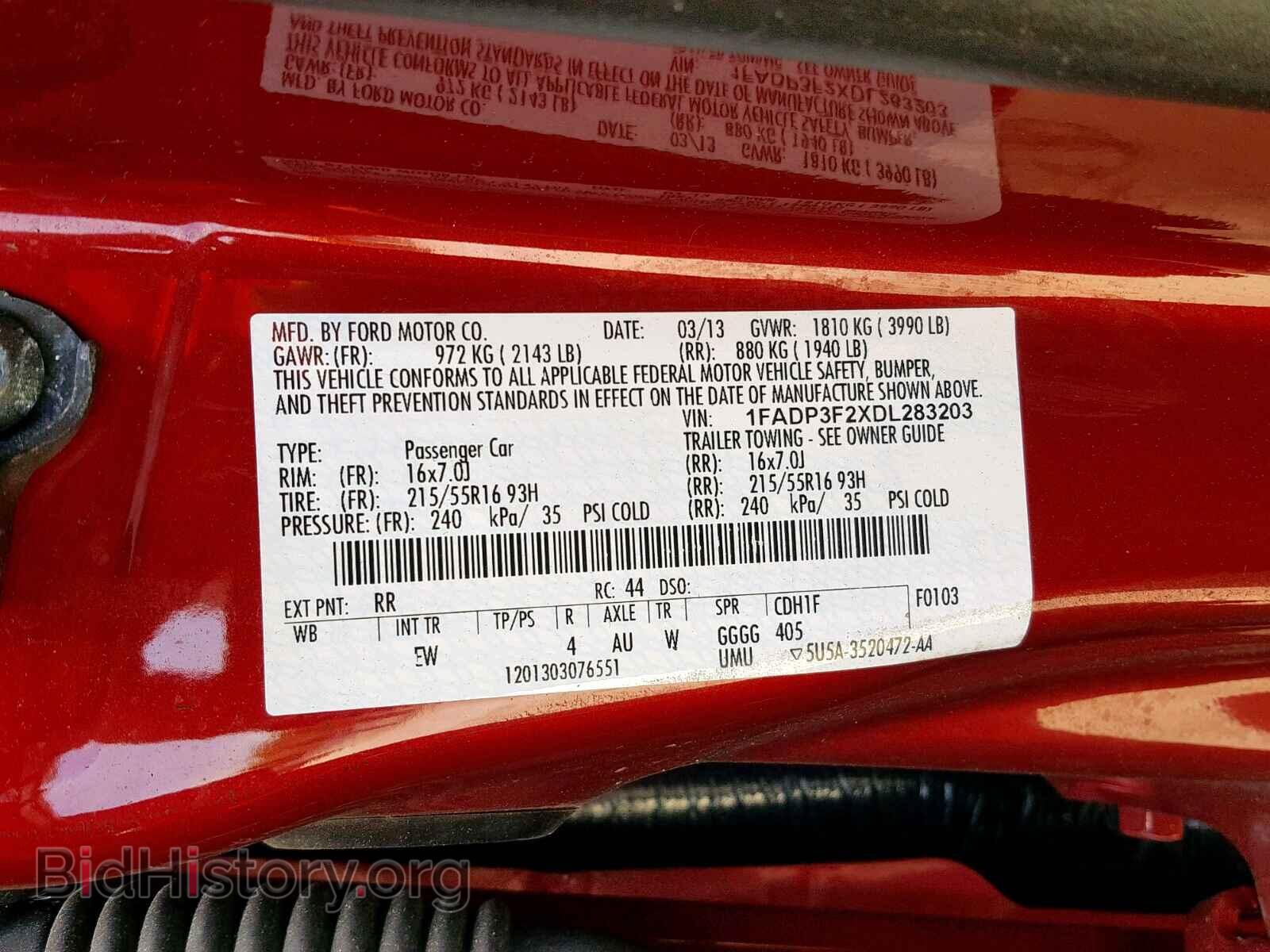 2013 FORD FOCUS SE - VIN: 1FADP3F2XDL283203 - Фото 10