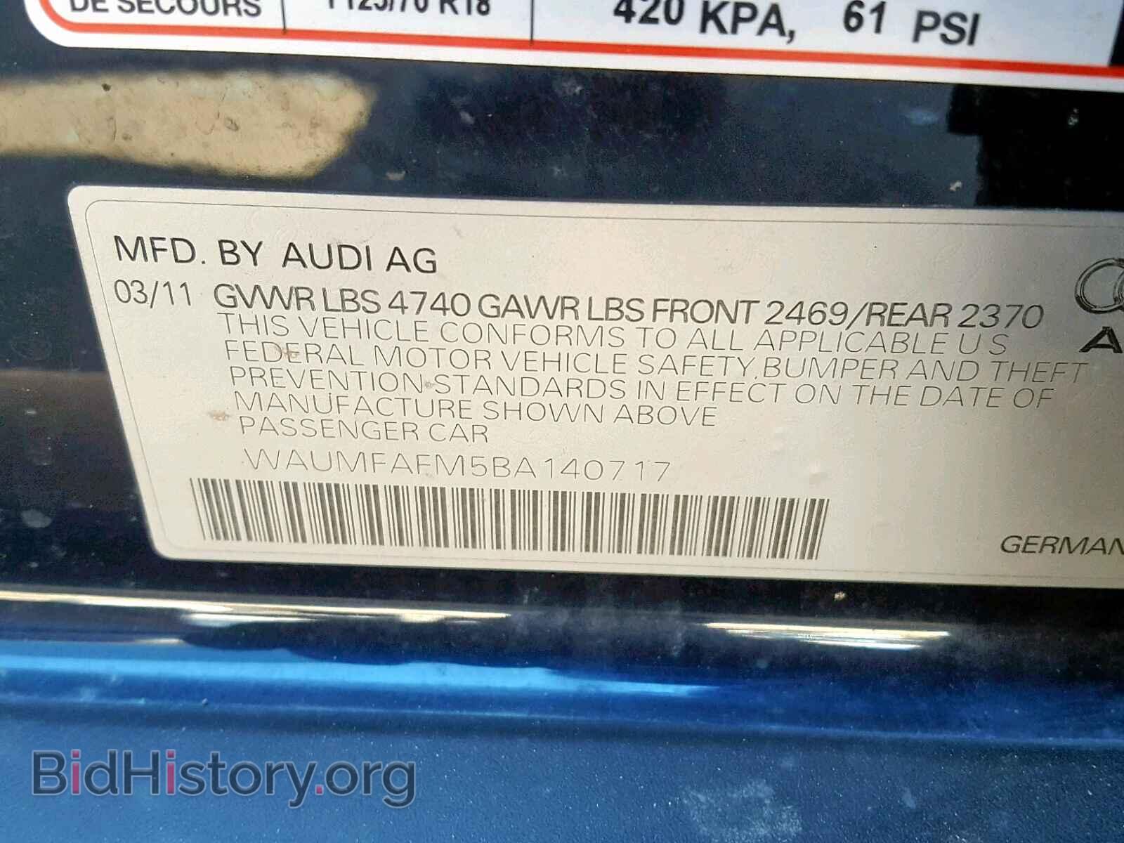 2011 AUDI A3 - VIN: WAUMFAFM5BA140717 - Фото 10