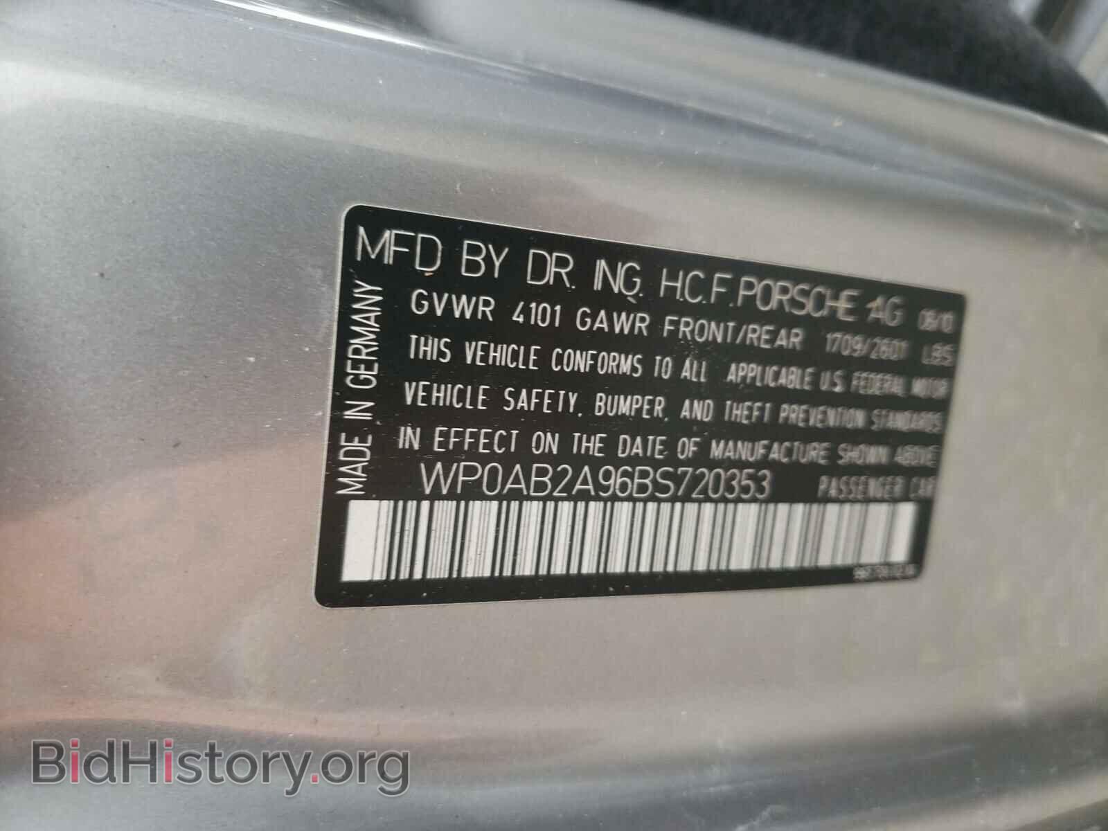 2011 PORSCHE 911 - VIN: WP0AB2A96BS720353 - Фото 10