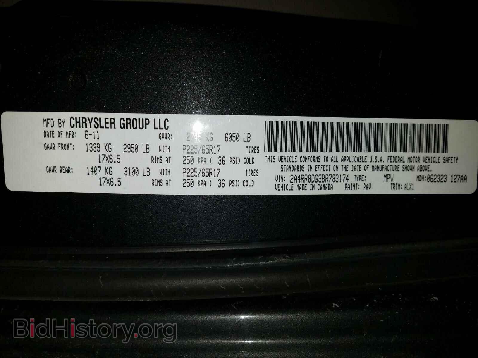 2011 CHRYSLER MINIVAN - VIN: 2A4RR8DG3BR783174 - Photo 10