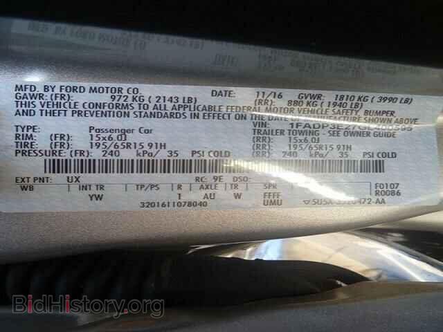 2016 FORD FOCUS - VIN: 1FADP3E27GL400595 - Фото 10