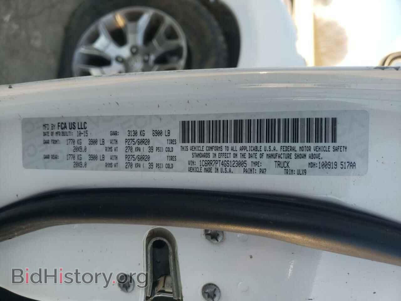 2016 RAM 1500 - VIN: 1C6RR7PT4GS123005 - Фото 10