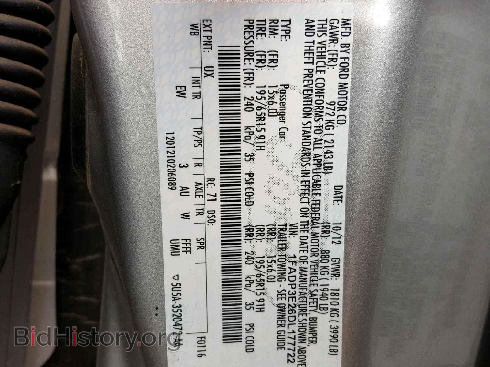 2013 FORD FOCUS - VIN: 1FADP3E26DL177722 - Фото 10