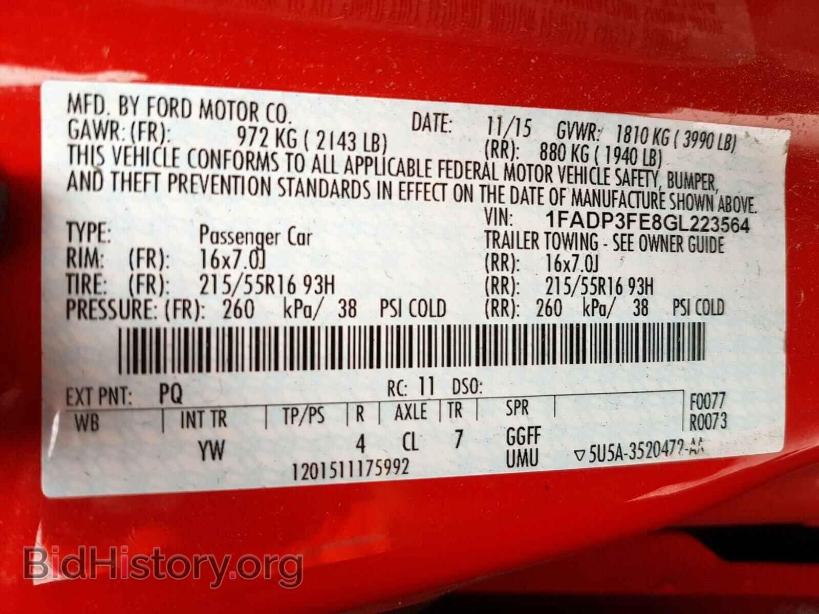 2016 FORD FOCUS - VIN: 1FADP3FE8GL223564 - Photo 10