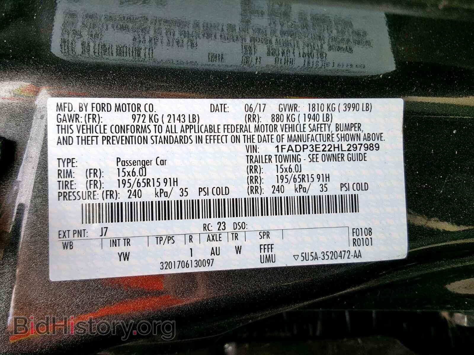 2017 FORD FOCUS - VIN: 1FADP3E22HL297989 - Photo 10