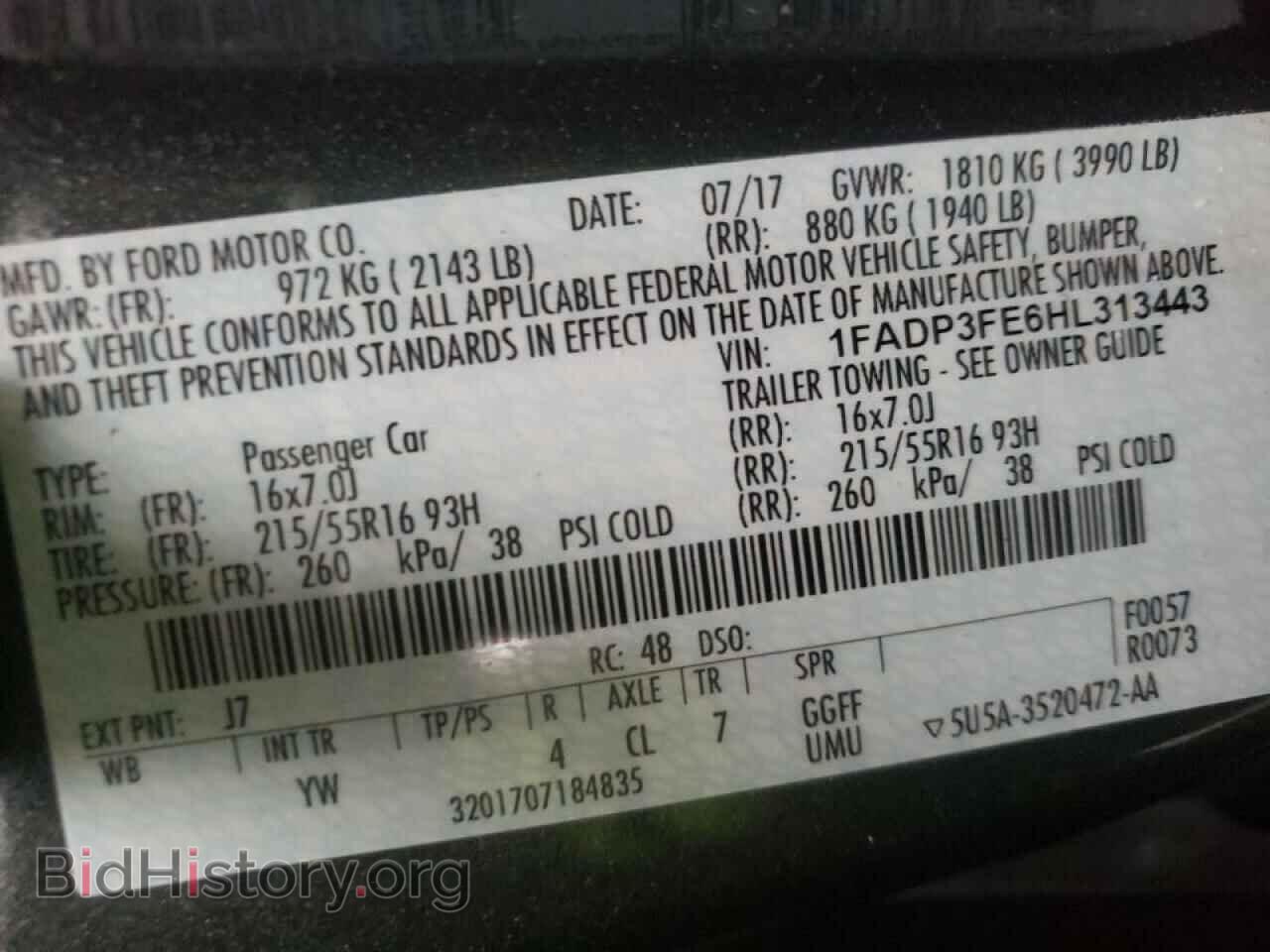 2017 FORD FOCUS - VIN: 1FADP3FE6HL313443 - Фото 10