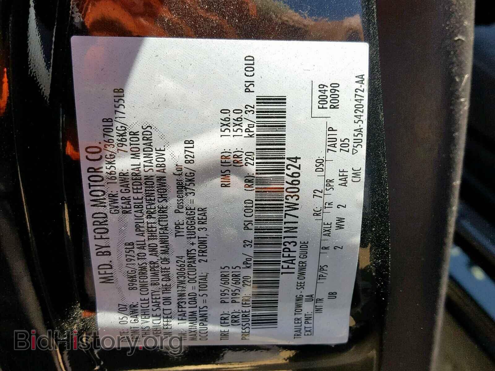 2007 FORD FOCUS - VIN: 1FAFP31N17W306624 - Photo 10