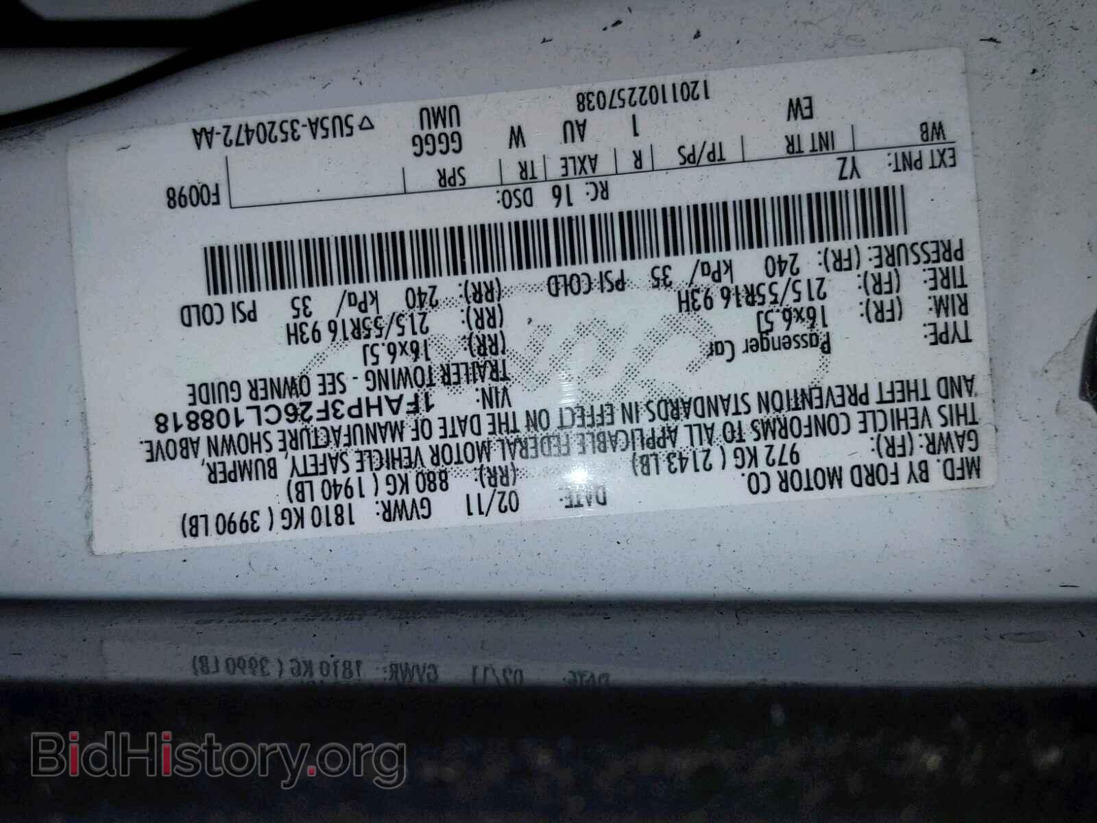 2012 FORD FOCUS SE - VIN: 1FAHP3F26CL108818 - Фото 10