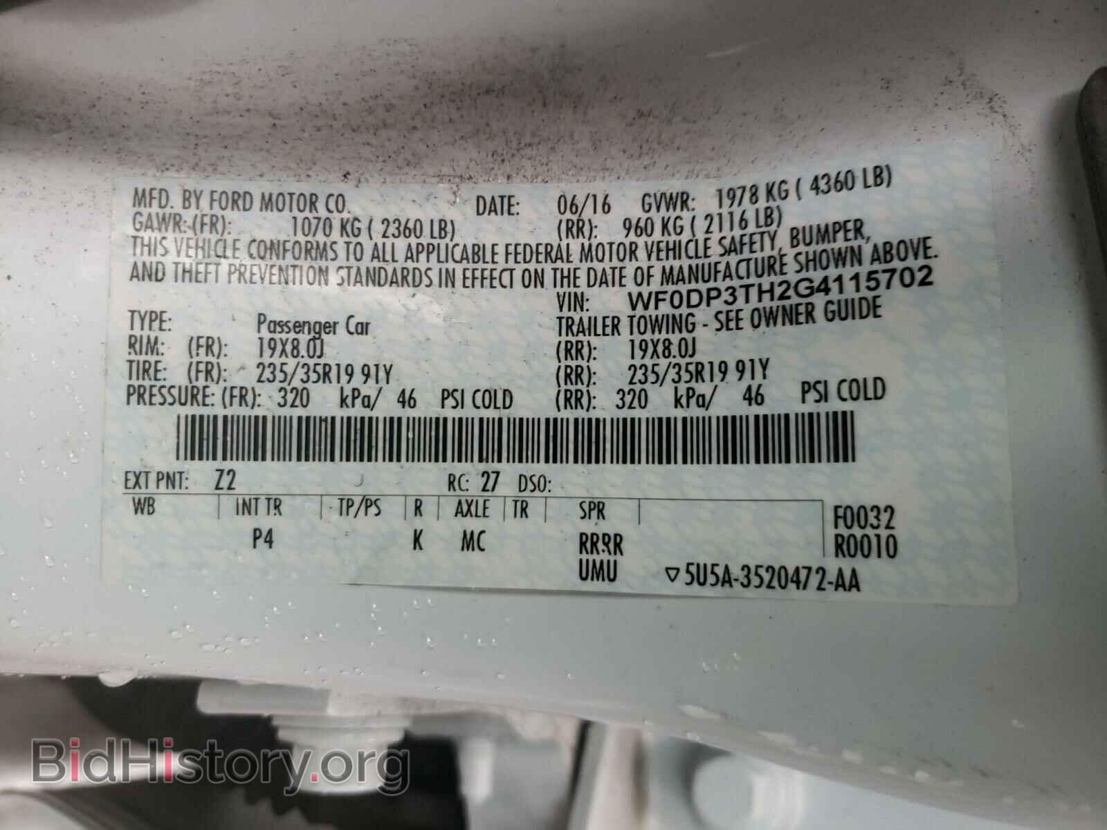 2016 FORD FOCUS - VIN: WF0DP3TH2G4115702 - Photo 10