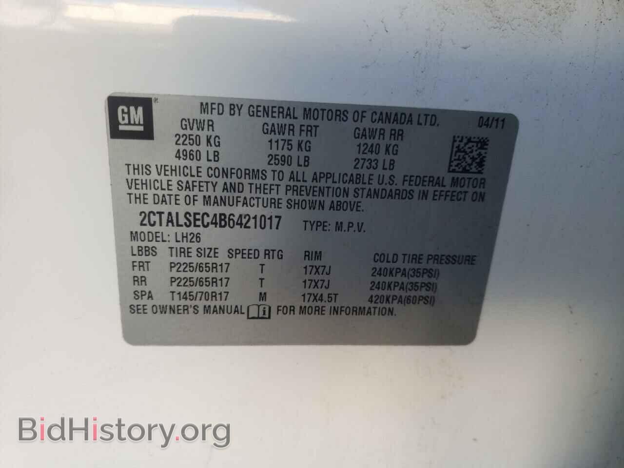 2011 GMC TERRAIN - VIN: 2CTALSEC4B6421017 - Photo 10
