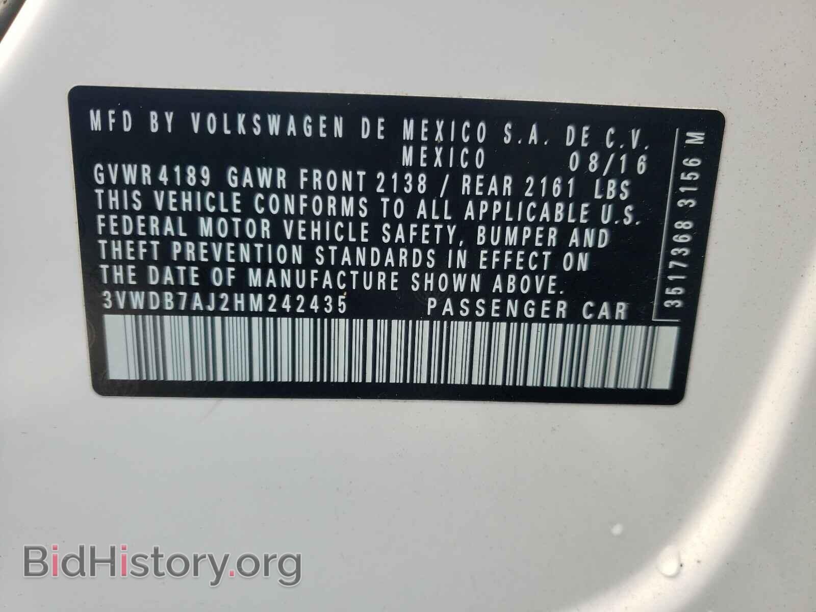 2017 VOLKSWAGEN JETTA - VIN: 3VWDB7AJ2HM242435 - Фото 10