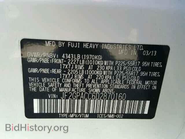 2013 SUBARU XV - VIN: JF2GPACC6D2870160 - Фото 10