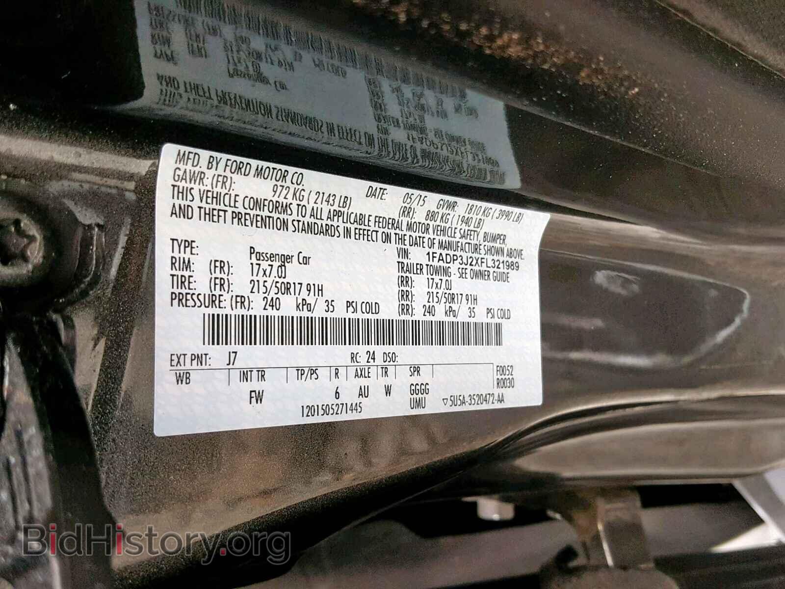 2015 FORD FOCUS - VIN: 1FADP3J2XFL321989 - Фото 10