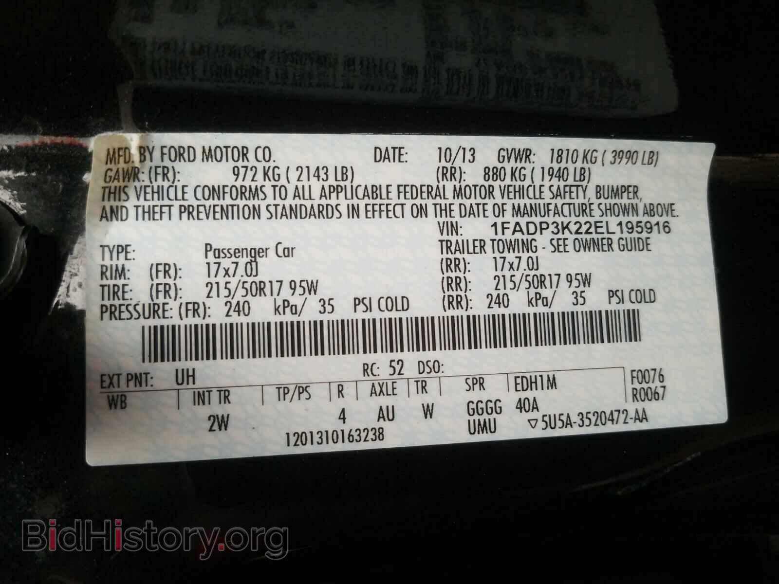 2014 FORD FOCUS - VIN: 1FADP3K22EL195916 - Photo 10