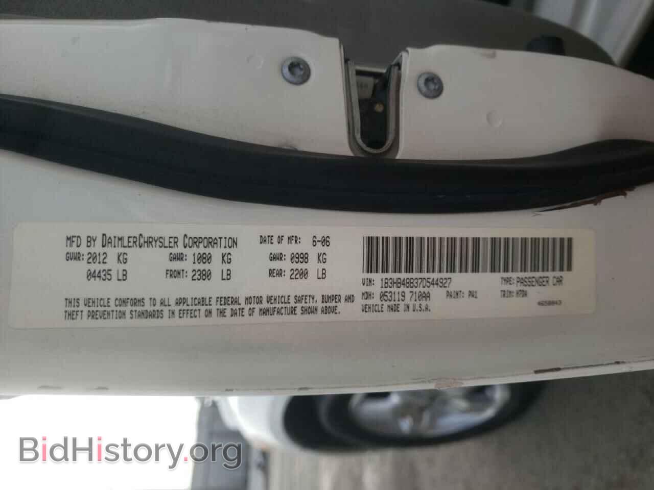 2007 DODGE CALIBER - VIN: 1B3HB48B37D544927 - Фото 10