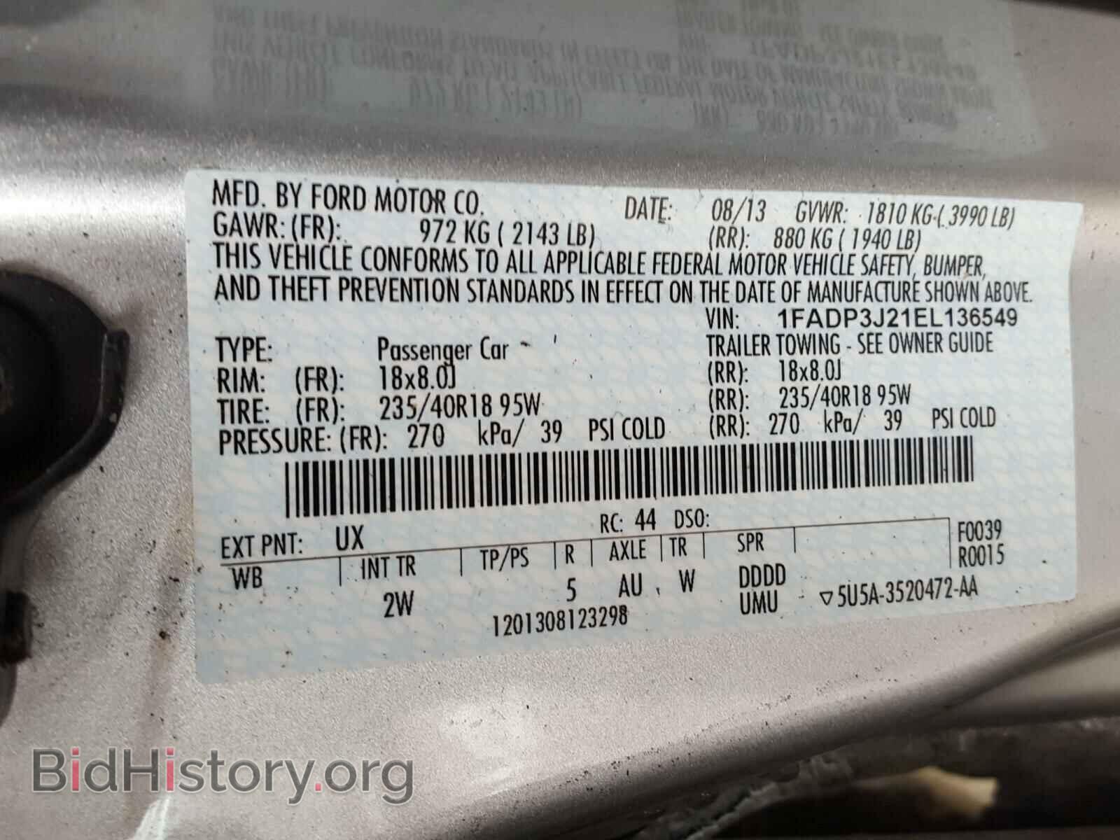 2014 FORD FOCUS - VIN: 1FADP3J21EL136549 - Фото 10