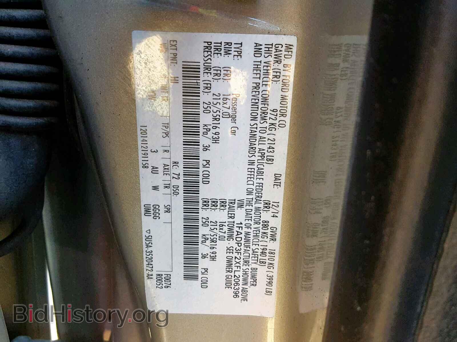 2015 FORD FOCUS SE - VIN: 1FADP3F2XFL206396 - Фото 10
