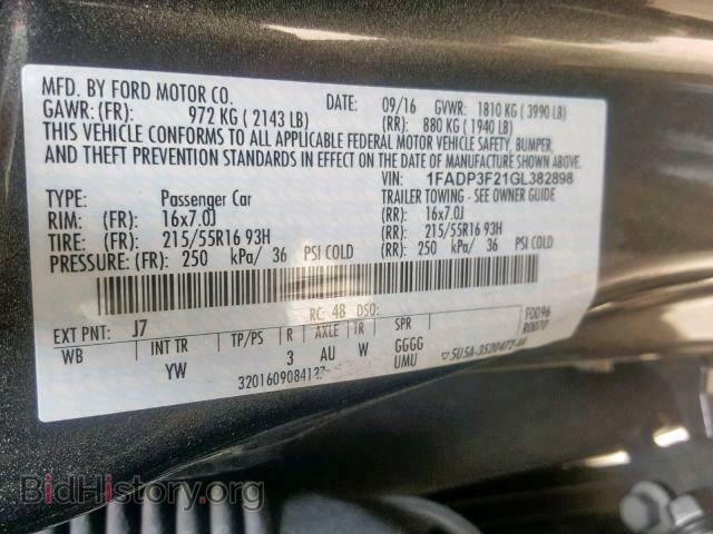 2016 FORD FOCUS SE - VIN: 1FADP3F21GL382898 - Фото 10
