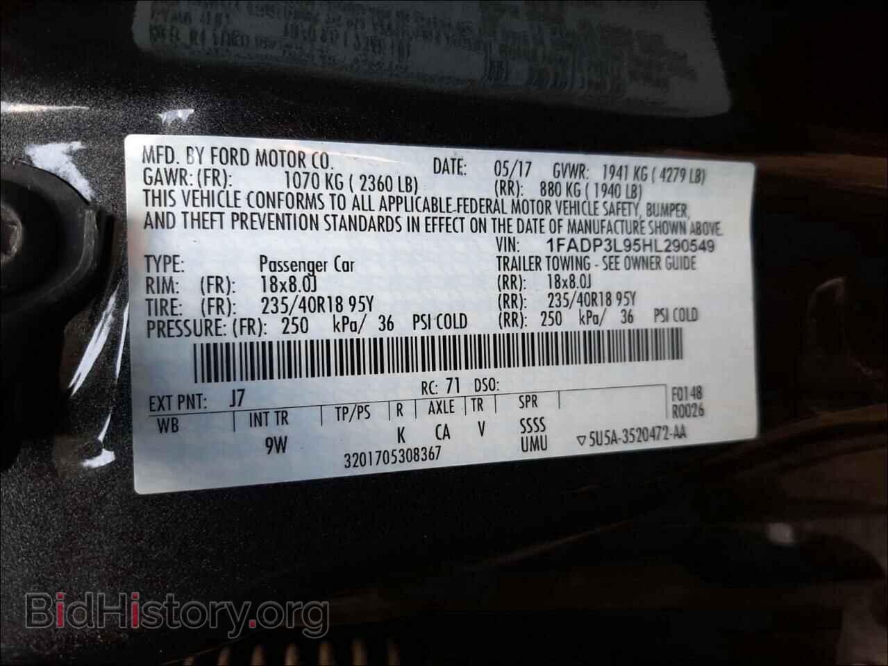 2017 FORD FOCUS - VIN: 1FADP3L95HL290549 - Фото 10