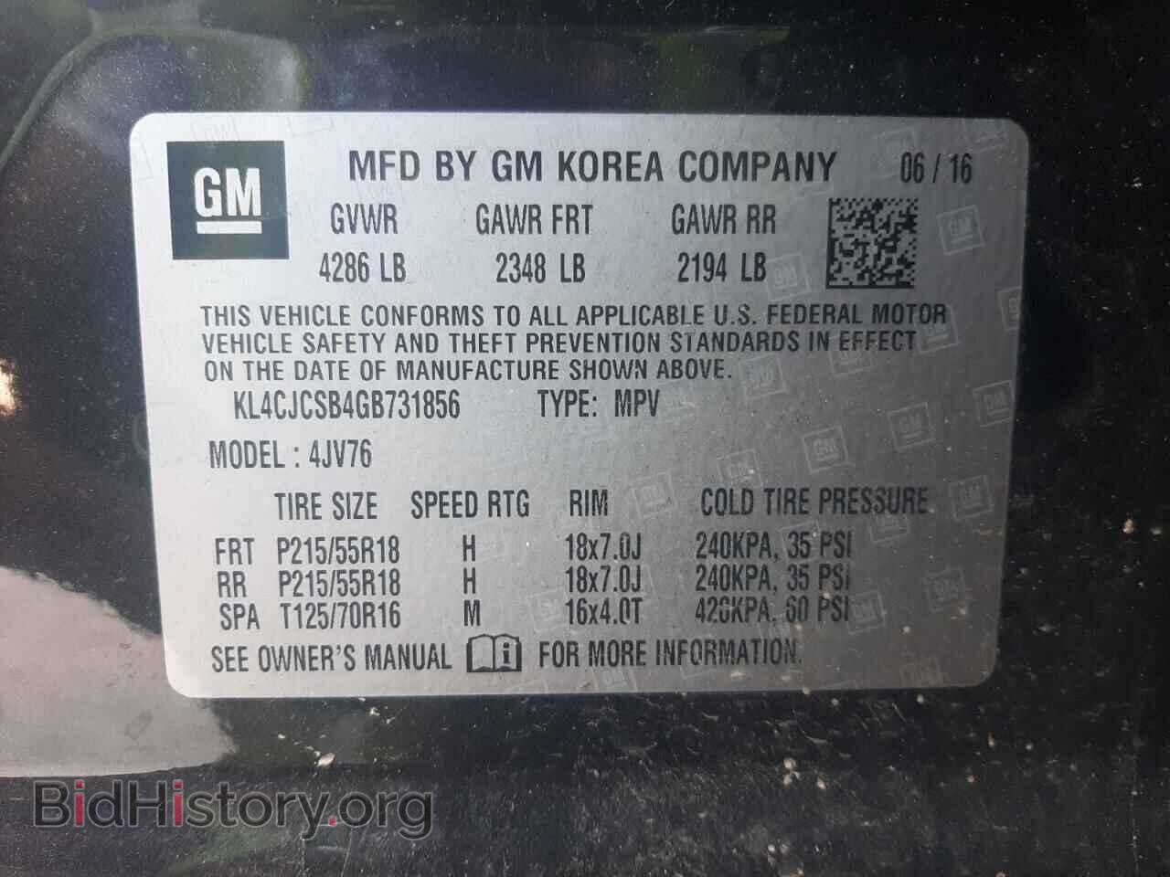 2016 BUICK ENCORE - VIN: KL4CJCSB4GB731856 - Photo 10