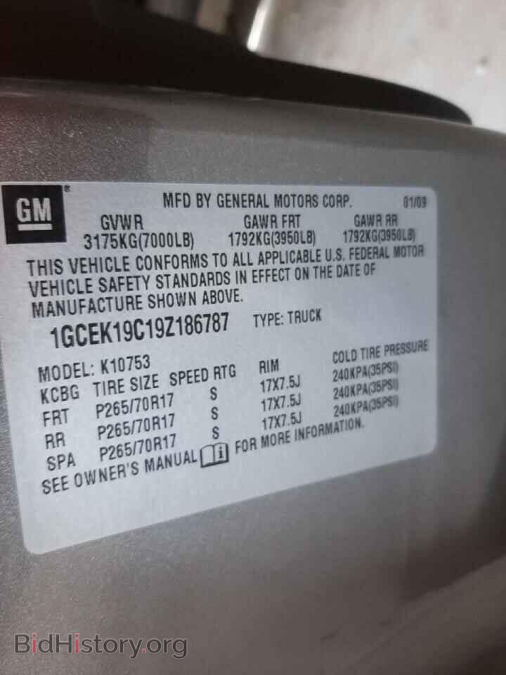 2009 CHEVROLET SILVERADO - VIN: 1GCEK19C19Z186787 - Фото 10