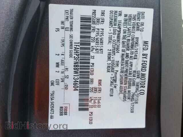 2011 FORD FOCUS - VIN: 1FAHP3FN8BW134604 - Фото 10