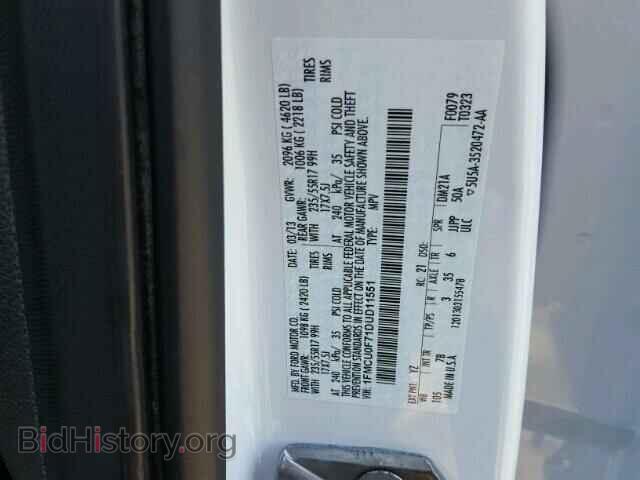 2013 FORD ESCAPE - VIN: 1FMCU0F71DUD11551 - Фото 10