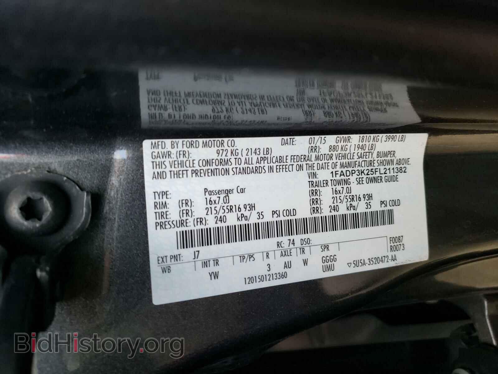 2015 FORD FOCUS - VIN: 1FADP3K25FL211382 - Фото 10