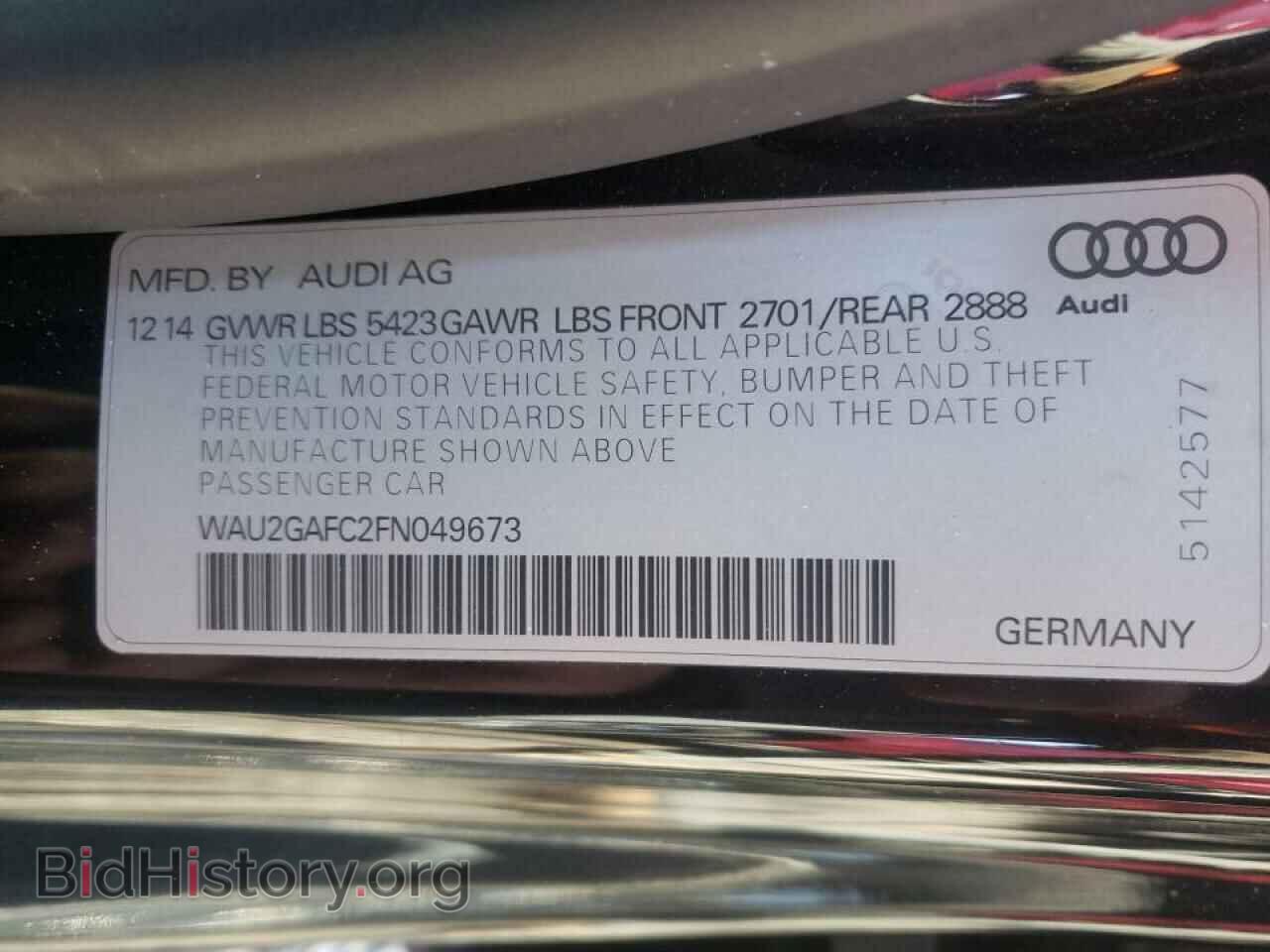 2015 AUDI A7 - VIN: WAU2GAFC2FN049673 - Фото 10