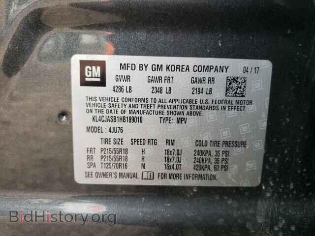 2017 BUICK ENCORE - VIN: KL4CJASB1HB189010 - Фото 10