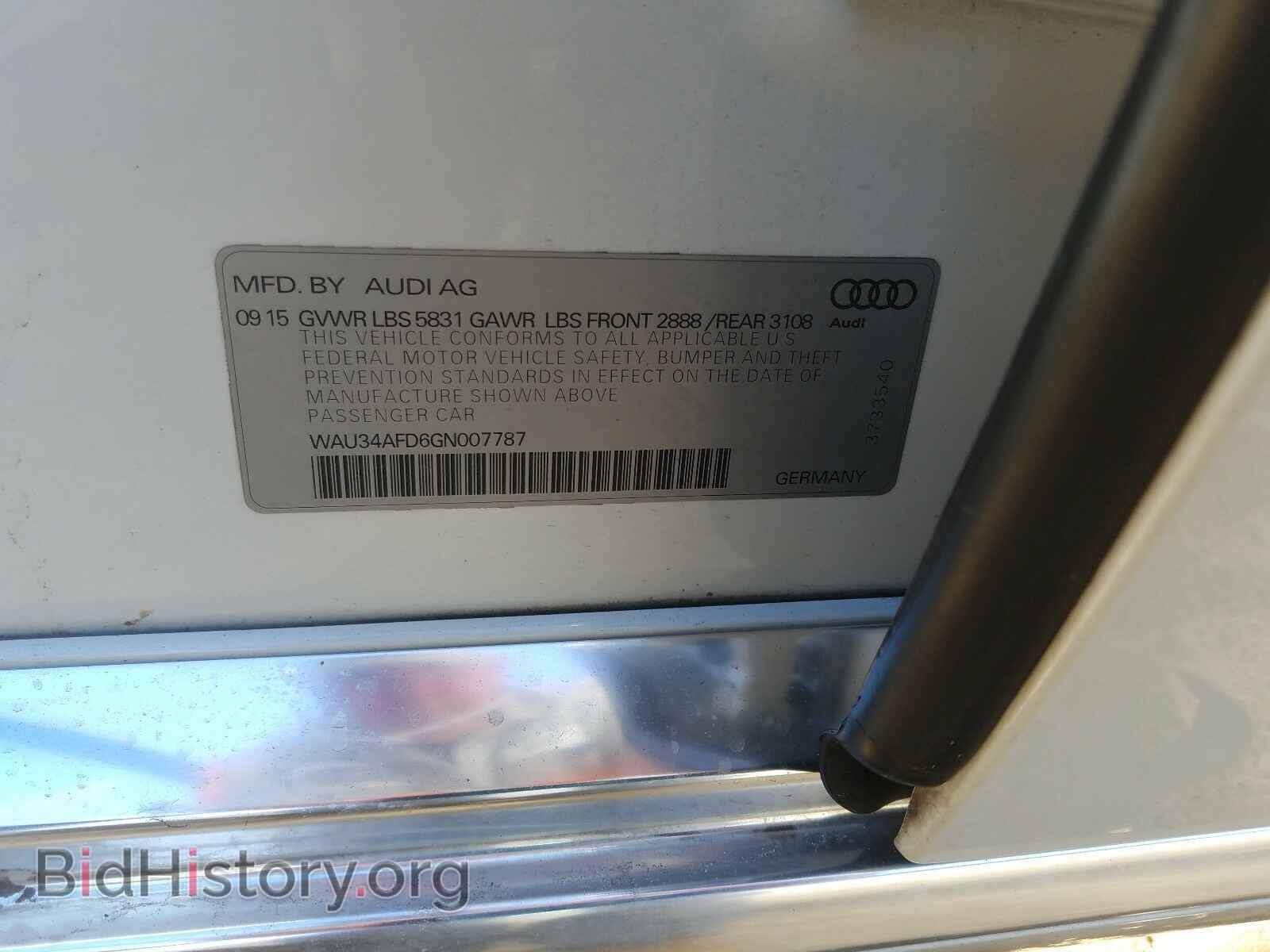 2016 AUDI A8 - VIN: WAU34AFD6GN007787 - Фото 10