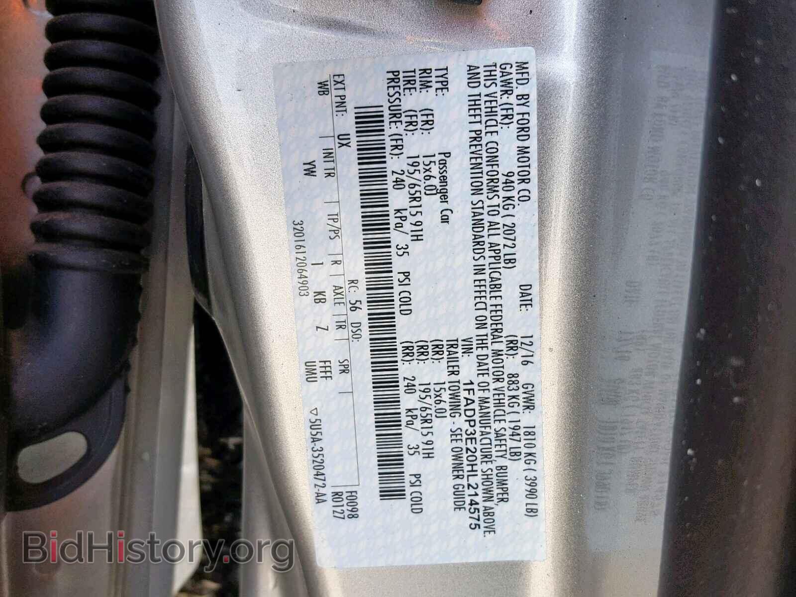 2017 FORD FOCUS - VIN: 1FADP3E20HL214575 - Photo 10