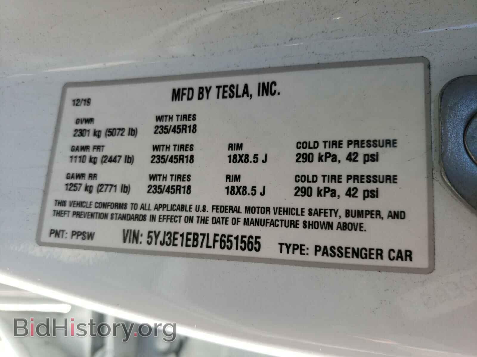 2020 TESLA MODEL 3 - VIN: 5YJ3E1EB7LF651565 - Photo 10
