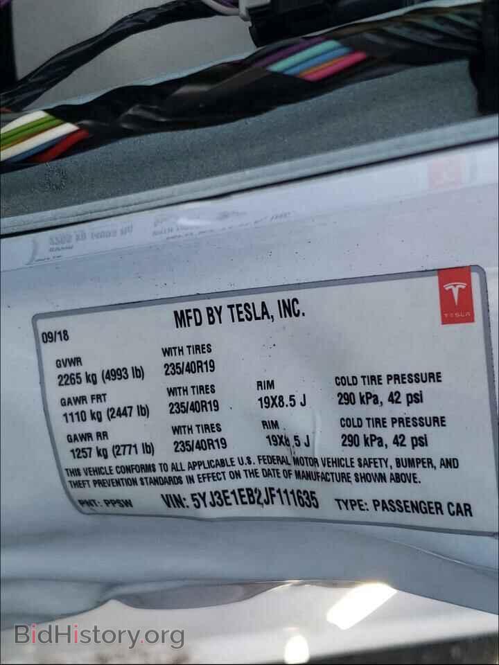 2018 TESLA MODEL 3 - VIN: 5YJ3E1EB2JF111635 - Фото 10