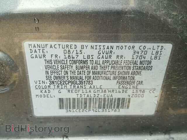 2016 NISSAN VERSA - VIN: 3N1CE2CP9GL351783 - Photo 10