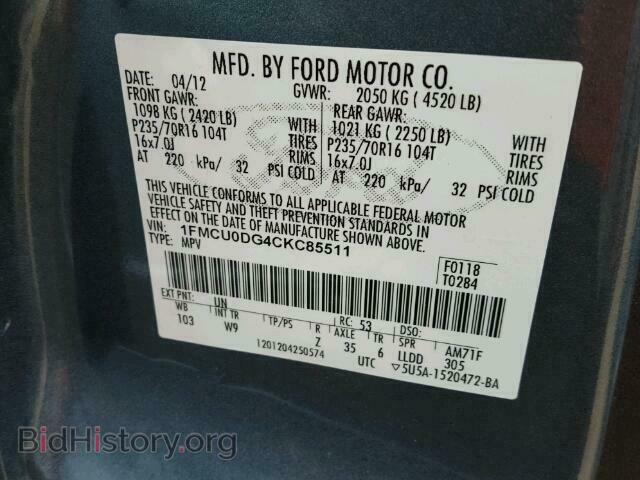 2012 FORD ESCAPE - VIN: 1FMCU0DG4CKC85511 - Photo 10