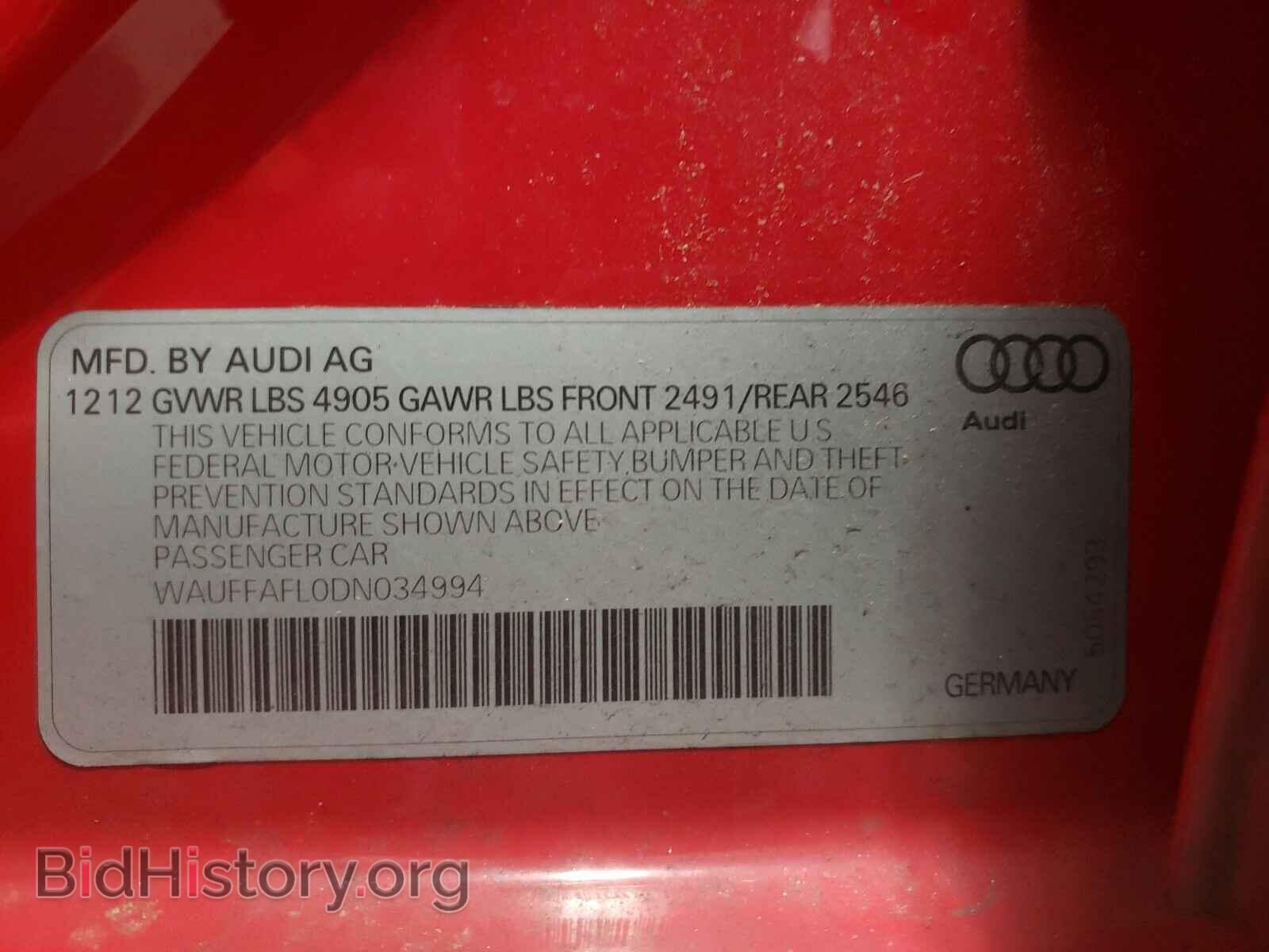 2013 AUDI A4 - VIN: WAUFFAFL0DN034994 - Photo 10