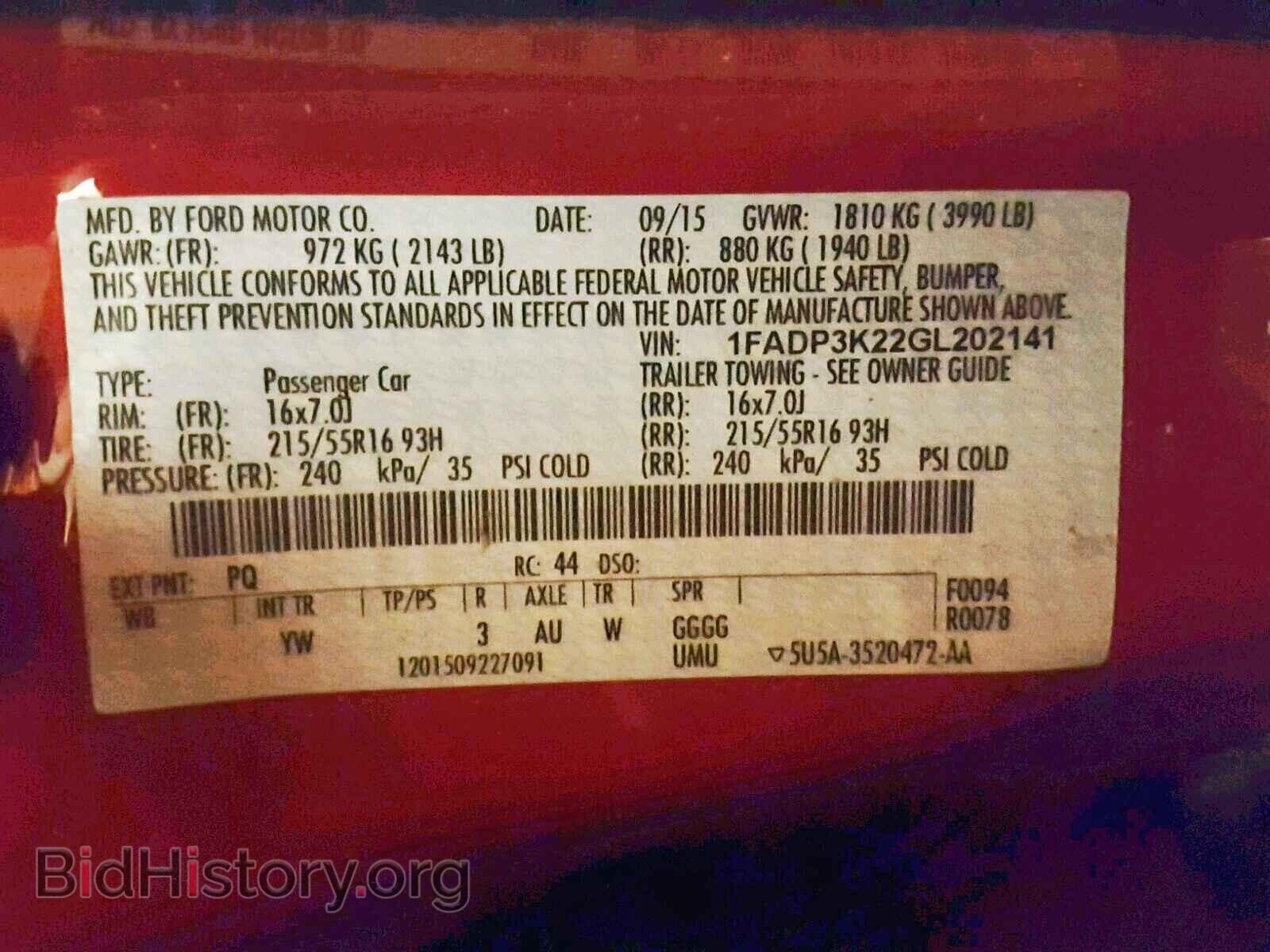 2016 FORD FOCUS SE - VIN: 1FADP3K22GL202141 - Фото 10