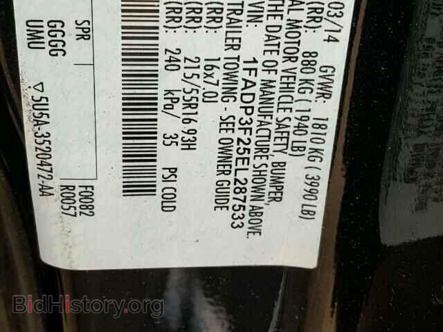2014 FORD FOCUS - VIN: 1FADP3F25EL287533 - Photo 10