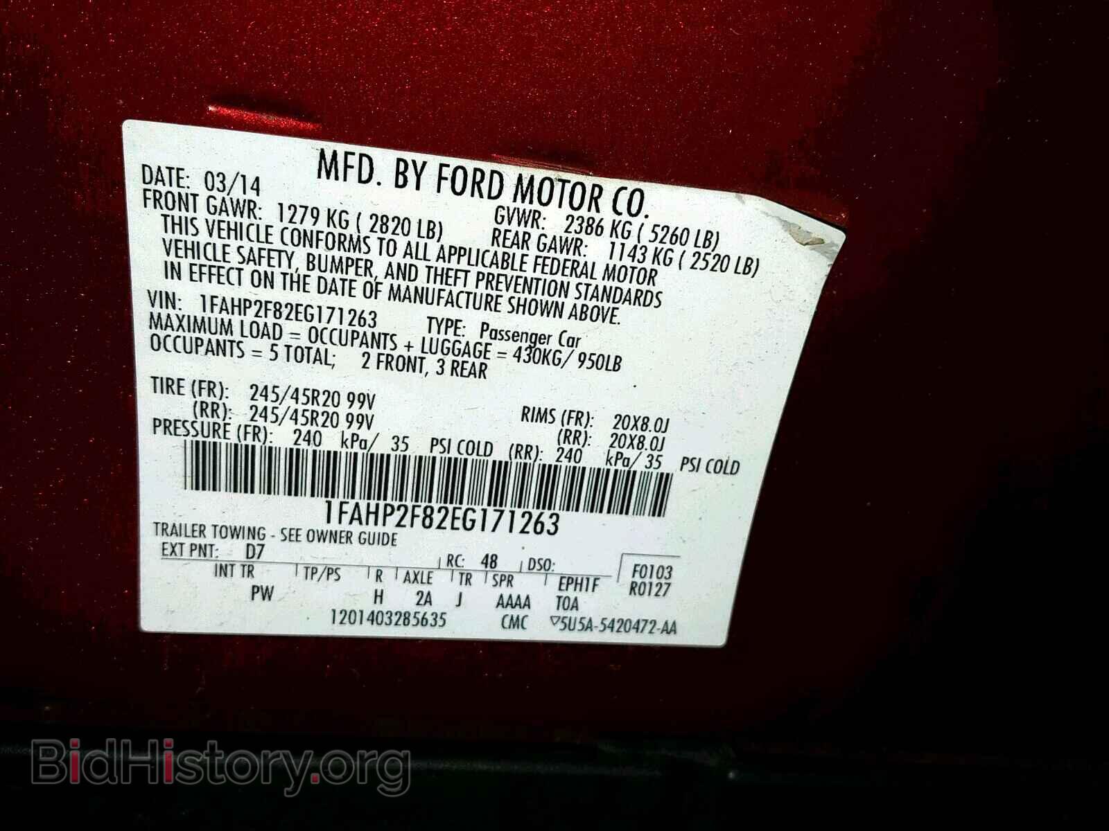 2014 FORD TAURUS - VIN: 1FAHP2F82EG171263 - Photo 10