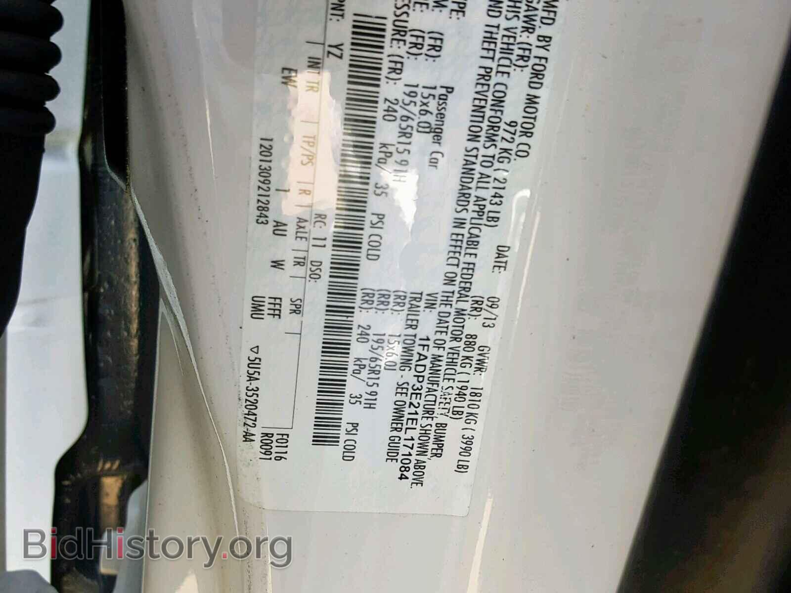 2014 FORD FOCUS - VIN: 1FADP3E21EL171084 - Фото 10