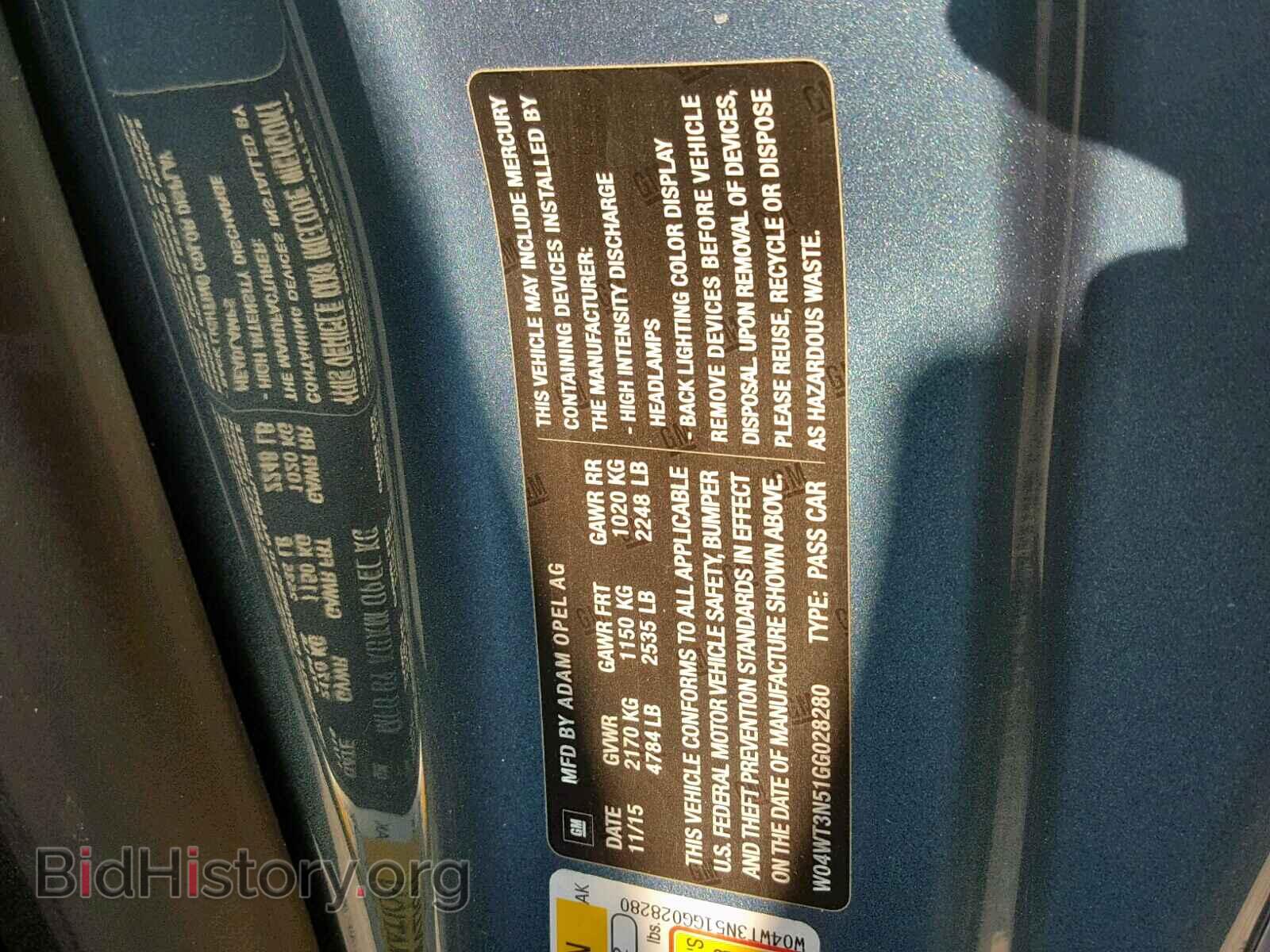 2016 BUICK CASCADA - VIN: W04WT3N51GG028280 - Photo 10