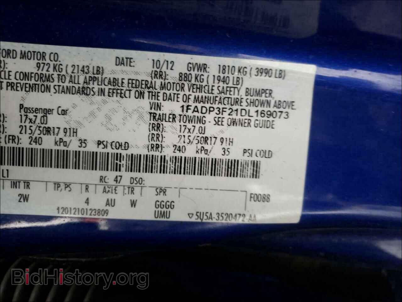 2013 FORD FOCUS - VIN: 1FADP3F21DL169073 - Фото 10