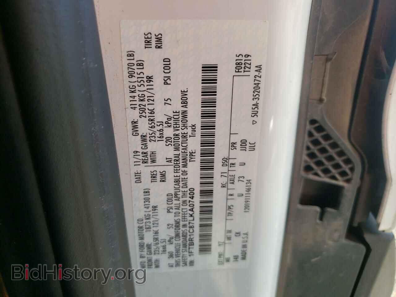 2020 FORD TRANSIT CO - VIN: 1FTBR1C87LKA07400 - Photo 10