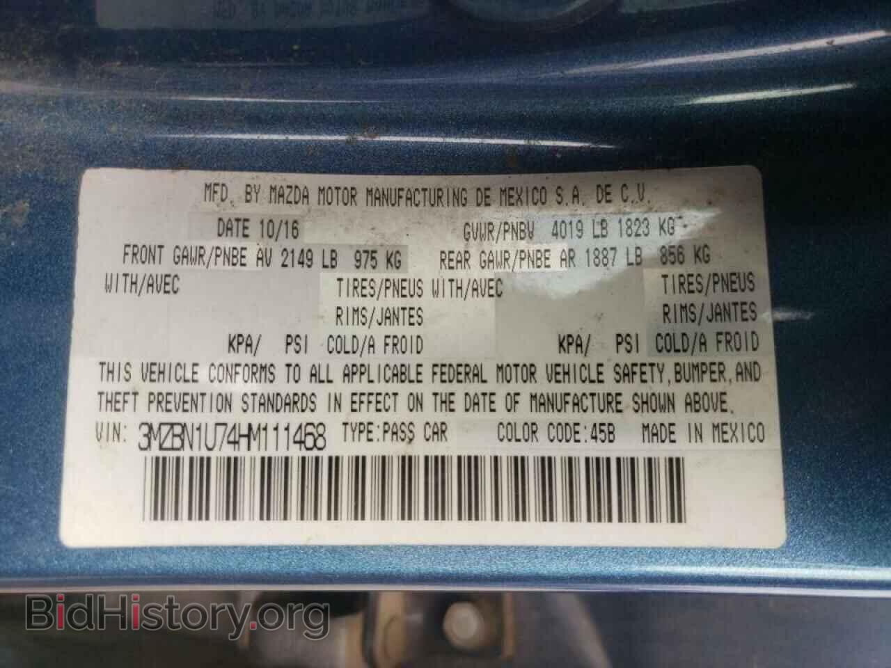 2017 MAZDA 3 - VIN: 3MZBN1U74HM111468 - Фото 10