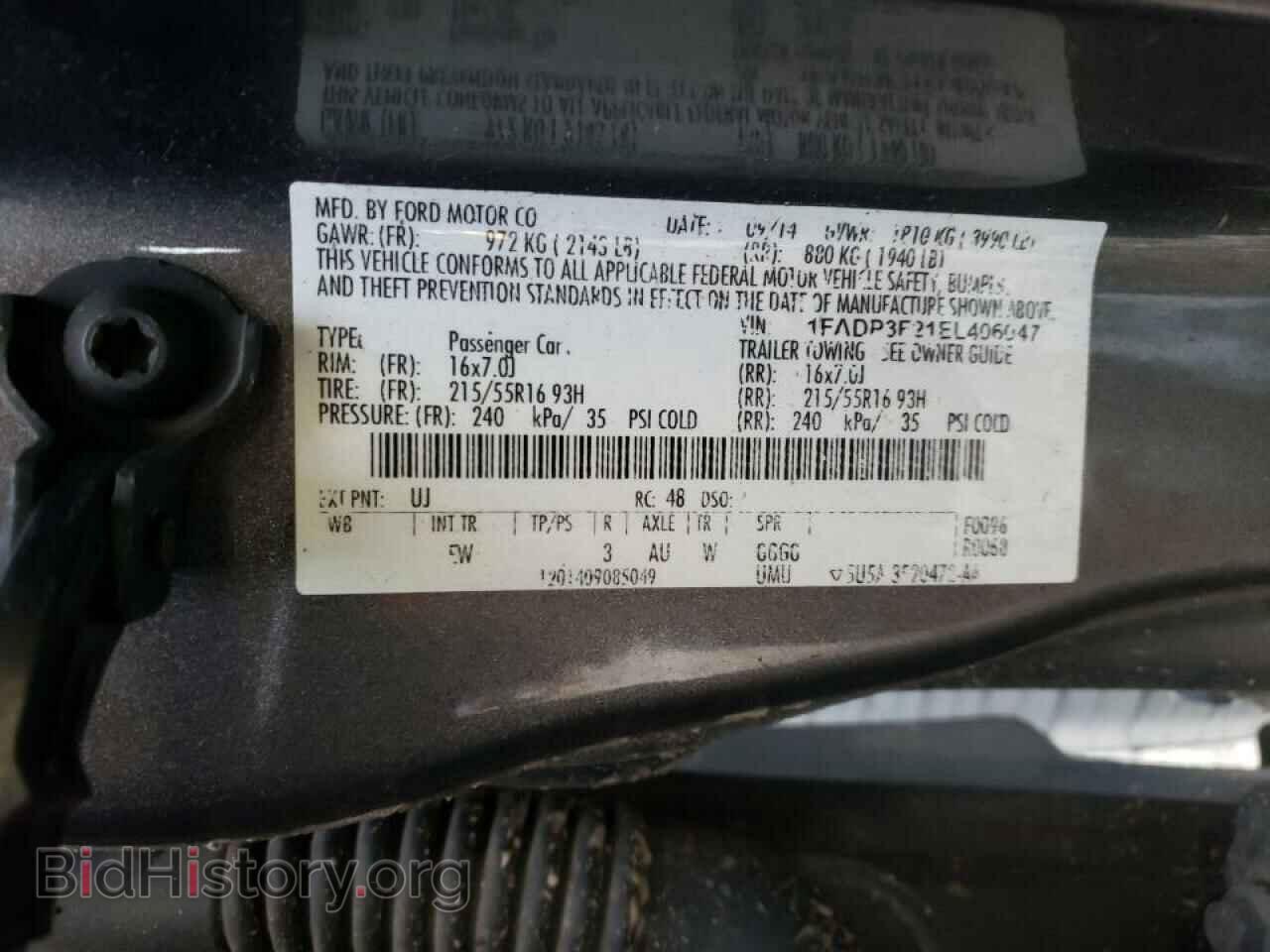 2014 FORD FOCUS - VIN: 1FADP3F21EL406047 - Фото 10