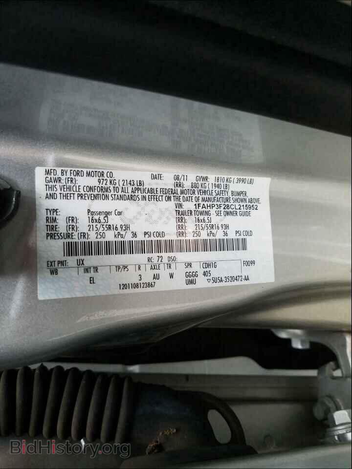 2012 FORD FOCUS - VIN: 1FAHP3F28CL215952 - Фото 10