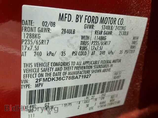 2008 FORD EDGE - VIN: 2FMDK36C78BA71927 - Фото 10